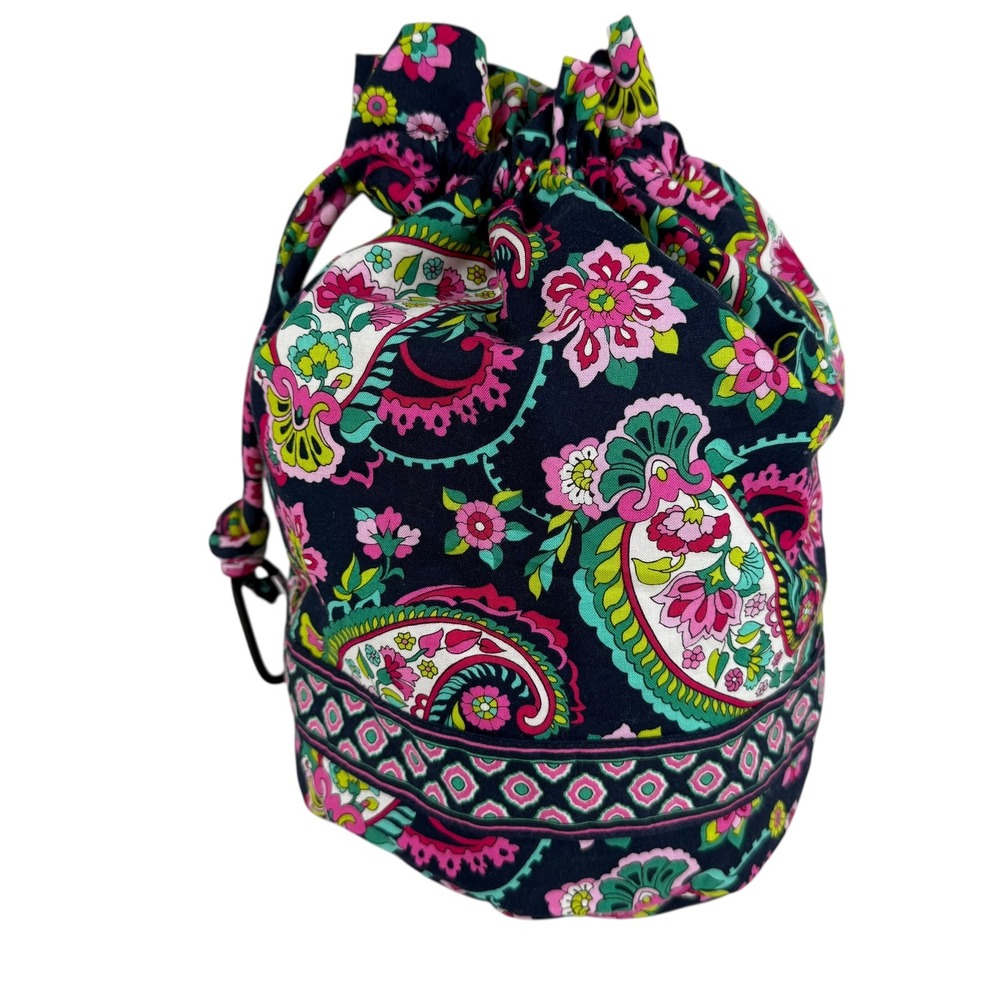 Vera Bradley Drawstring Bag Petal Paisley Floral Cosmetic Travel Pouch